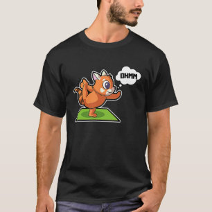 Camiseta Panda Vermelho Poses de Yoga Esporte Ginástica Ohm