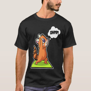 Camiseta Panda Vermelho Poses de Yoga Esporte Ginástica Ohm