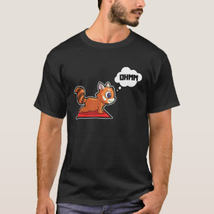 Camiseta Panda Vermelho Poses de Yoga Esporte Ginástica Ohm