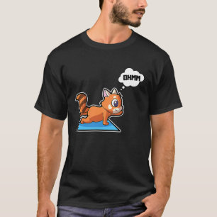 Camiseta Panda Vermelho Poses de Yoga Esportes Ginástica Oh