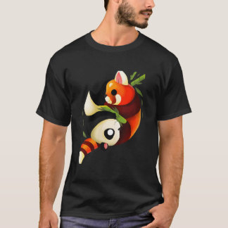 Camiseta Panda Vermelho Ying Yang Yin Yang Panda Panda