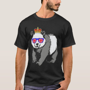 Camiseta Panda Vestindo Óculos De Sol E Crown England Uk Fl