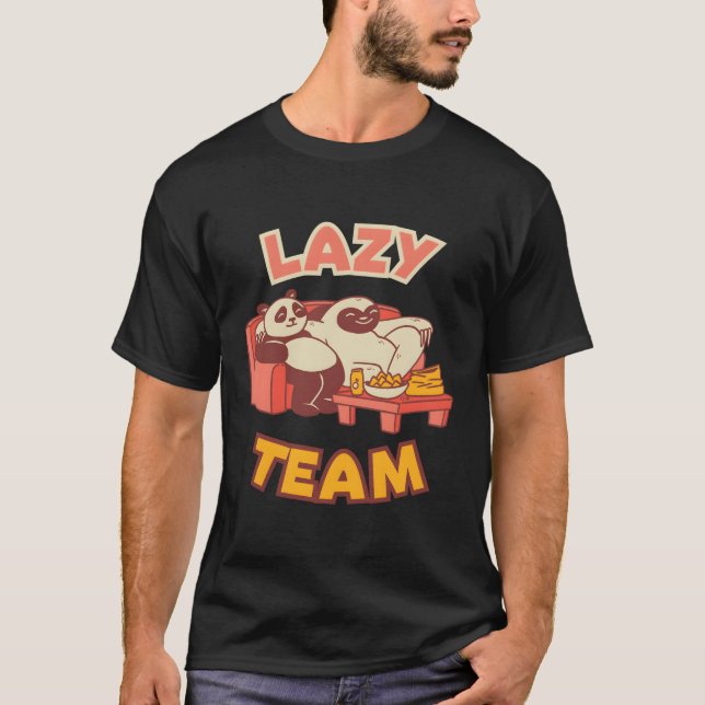 Camiseta Panda Wild Panda Bamboo e Sloth da Equipe Ppreguiç (Frente)