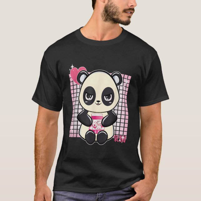 Camiseta Panda With Strawberry Milk (Frente)