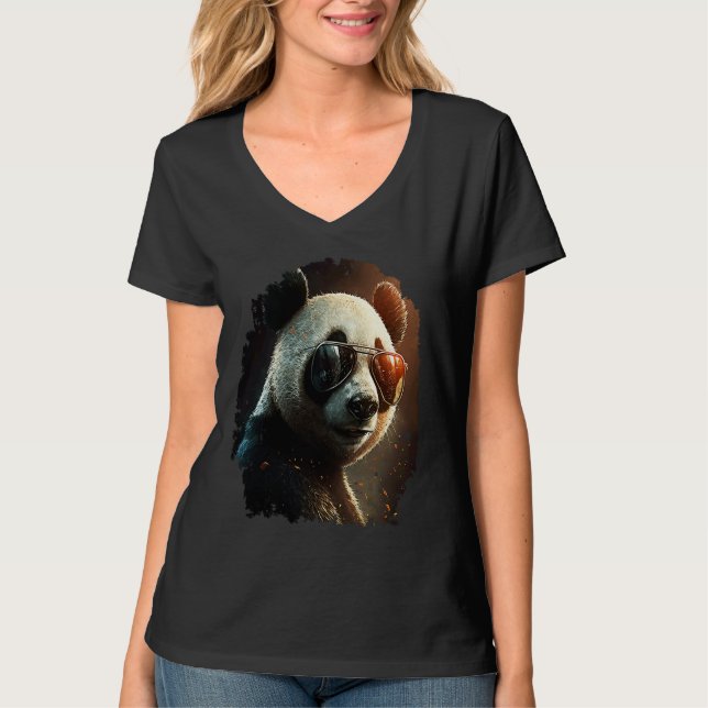 Camiseta Panda with sunglasses  panda  2 (Frente)