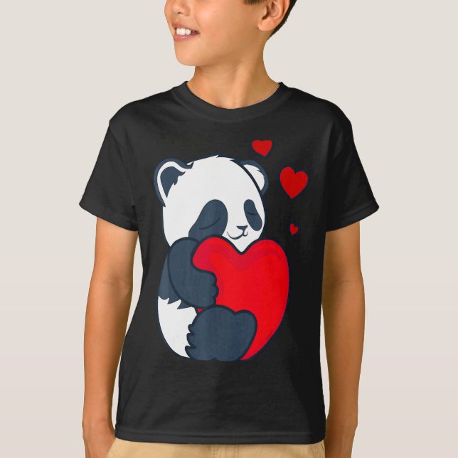 Camiseta Panda Women Valentines Day Girlfriend Heart  (Frente)