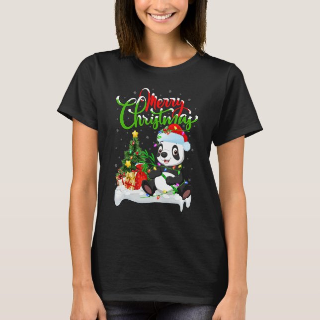 Camiseta Panda   Xmas Decorations Santa Panda Christmas (Frente)