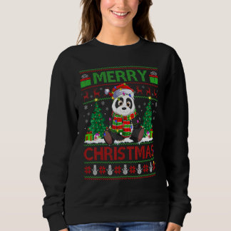 Camiseta Panda   Xmas Tree Lights Ugly Santa Panda Christma