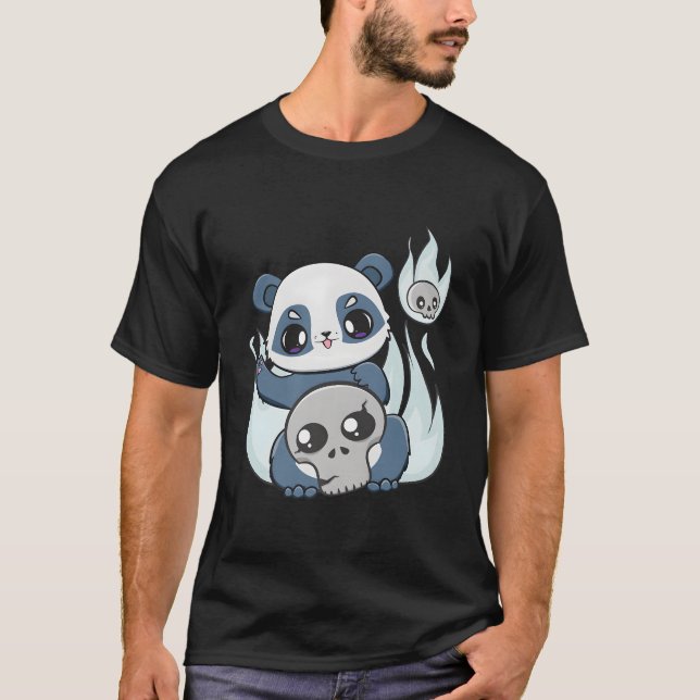 Camiseta Panda Yami Kawaii Com Brinquedo De Terror Para Jfa (Frente)