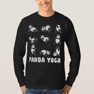 Camiseta Panda Yoga Pose Meditação Exercício Fitnes