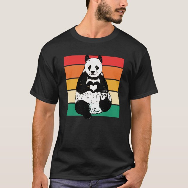 Camiseta Panda  Zookeeper Zookeeping Retro Panda (Frente)