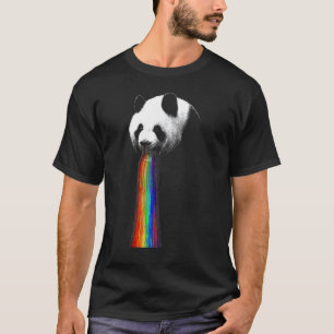 Camiseta Pandaloso Panda Vomite Arco-Íris Humor Gráfico De