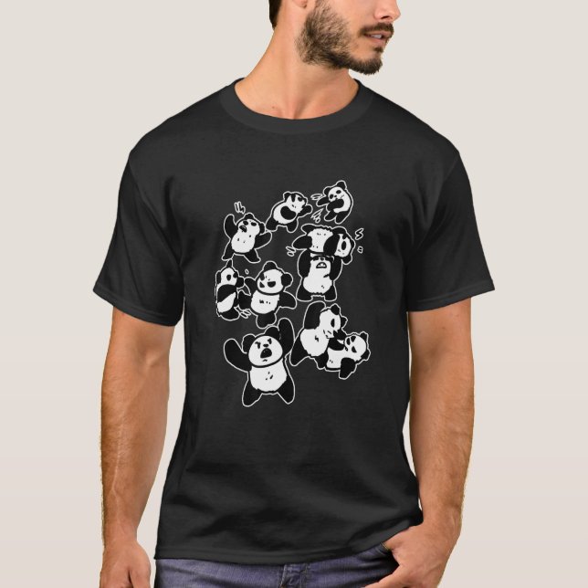 Camiseta Pandamónio - Engraçado Lutar Contra Urso de Panda (Frente)