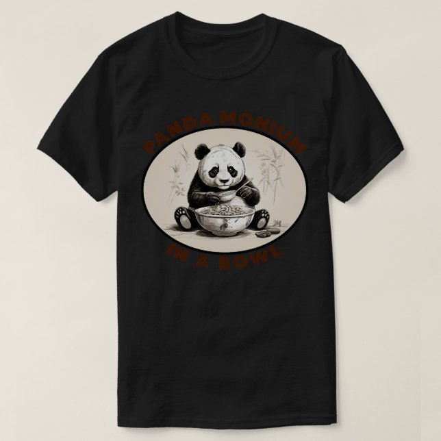 Camiseta PandaMonium em uma tigela (Frente do Design)