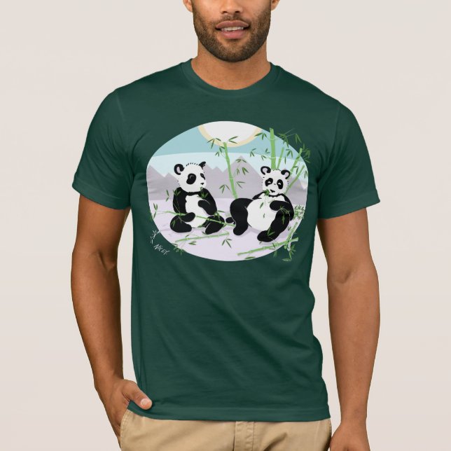 Camiseta Pandas com fome (escuras) (Frente)