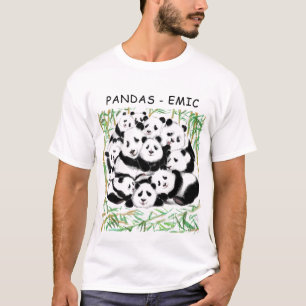 Camiseta Pandas - Émica - Grande Abraço - Divertido