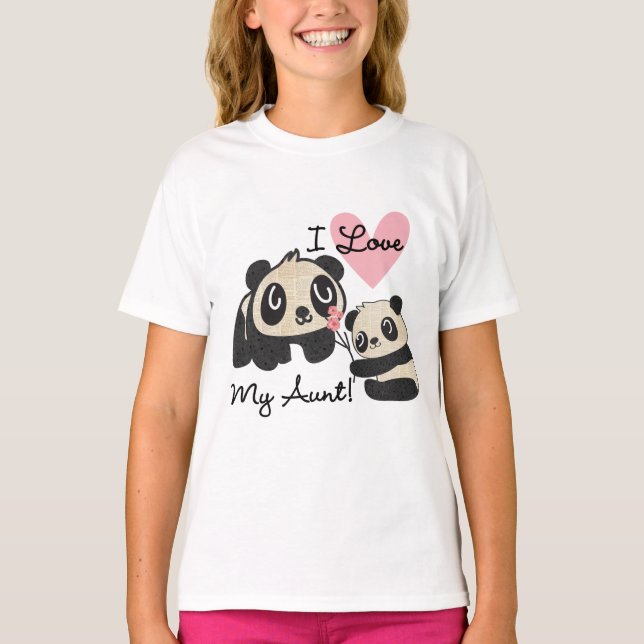 Camiseta Pandas eu amo minha tia (Frente)