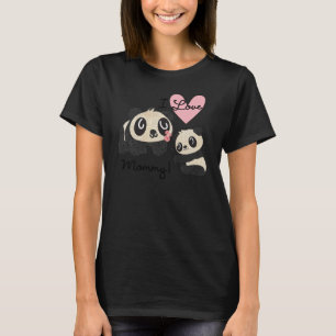 Camiseta Pandas I Love Mamãe