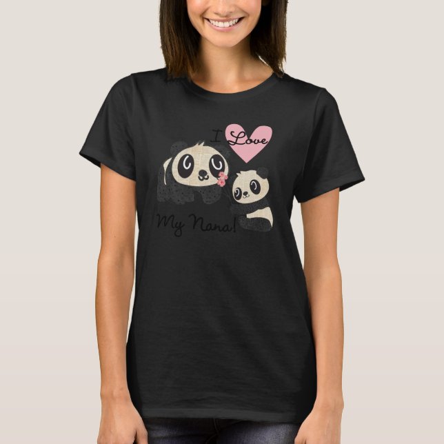 Camiseta Pandas I Love My Nana Toddler Raglan T shirt (Frente)