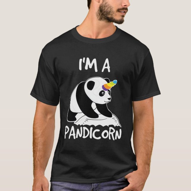 Camiseta Pandicorn Panda Unicorn Funny Rainbow Panda Gift (Frente)