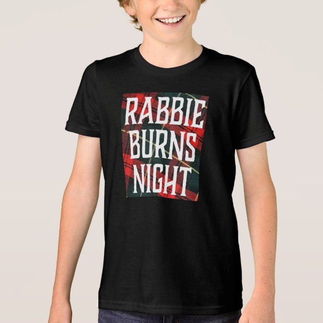 Camiseta Panfleto de Celebração da Noite de Burns em Multic (Frente)