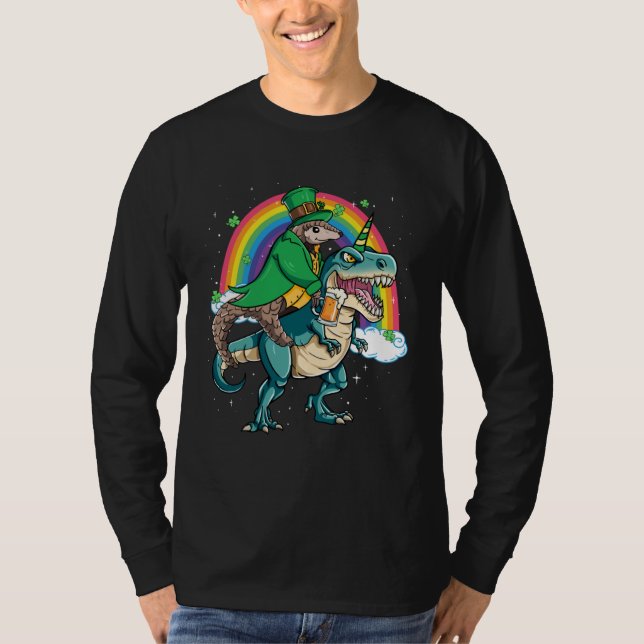 Camiseta Pangolin Beer Dino Rex Horn Rainbow (Frente)