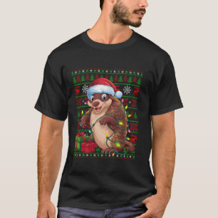 Camiseta Pangolin Xmas Luz Feia Santa Hat Pangolin Chris