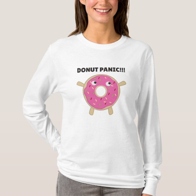 Camiseta Pânico de rosquinha - Pun Engraçado Com Rosquinhas (Frente)