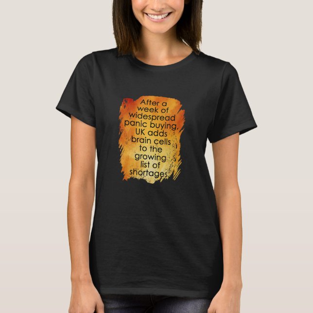 Camiseta Pânico Na Compra No Reino Unido (Frente)