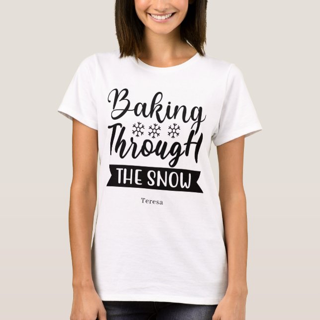 Camiseta Panificação Personalizada Através da Neve (Frente)
