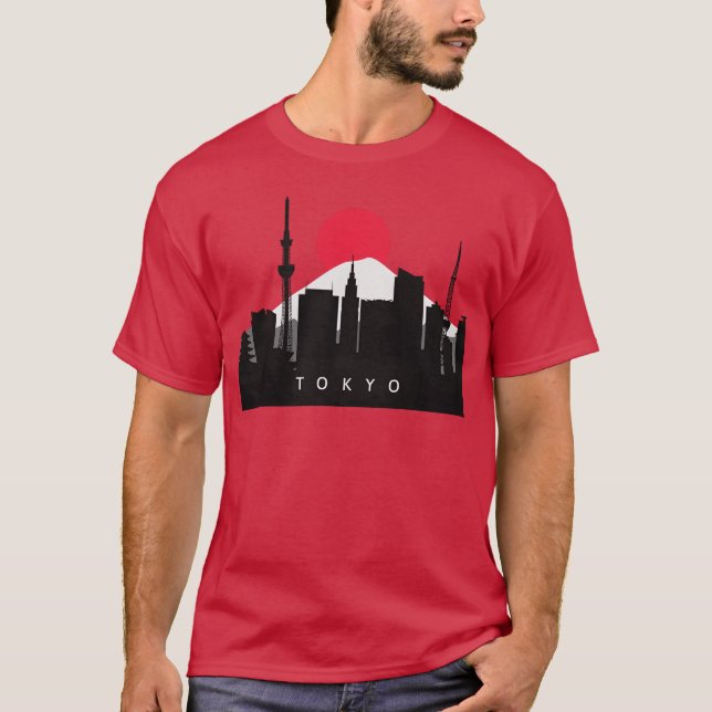 Camiseta Panorama da Cidade de Tóquio Japão Presente amigos (Frente)