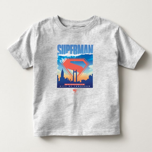 Camiseta Panorama da Metropolis do Super-Homem (Frente)