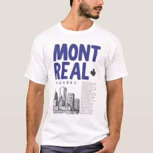 Camiseta Panorama de Montreal Quebec Canadá