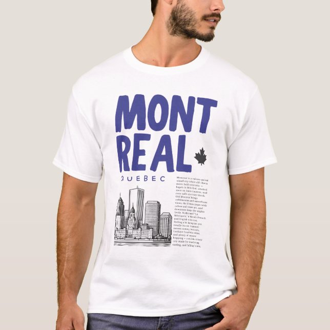 Camiseta Panorama de Montreal Quebec Canadá  (Frente)