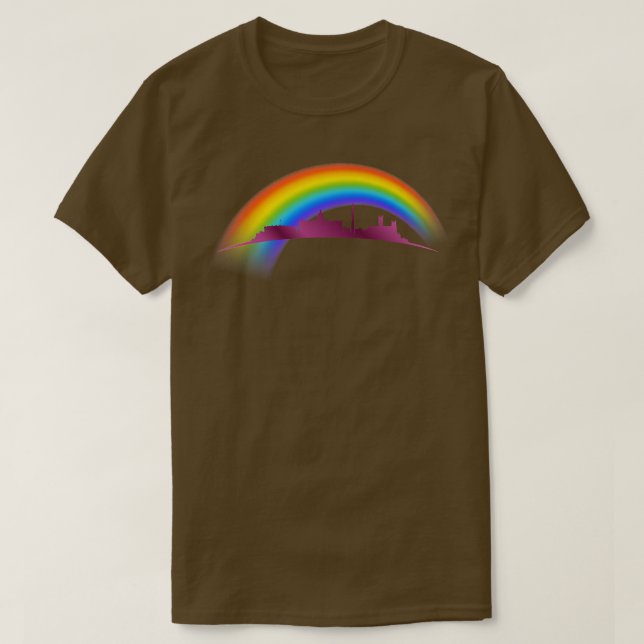 Camiseta Panorama de Washington DC Arco-íris Orgulho LGBTQ  (Frente do Design)