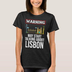 Camiseta Panorama Urbano Mapa Viagens Lisboa Portugal