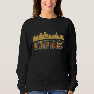 Camiseta Panorama Urbano Vintage Cidade de Quebec Canadá Re