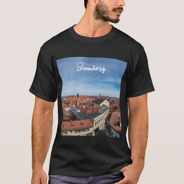 Camiseta Panorama vê a velha cidade de cima em Bamberg (Frente)