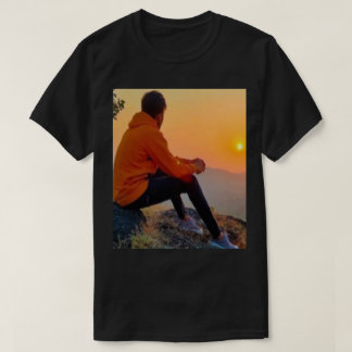 Camiseta Panorâmica do Pôr do Sol na Montanha - Na