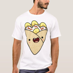 Camiseta Panqueca Kawaii de Bananas e Creme