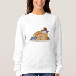 Camiseta Panquecas Desenhadas à Mão Frutas Vermelhas Comida