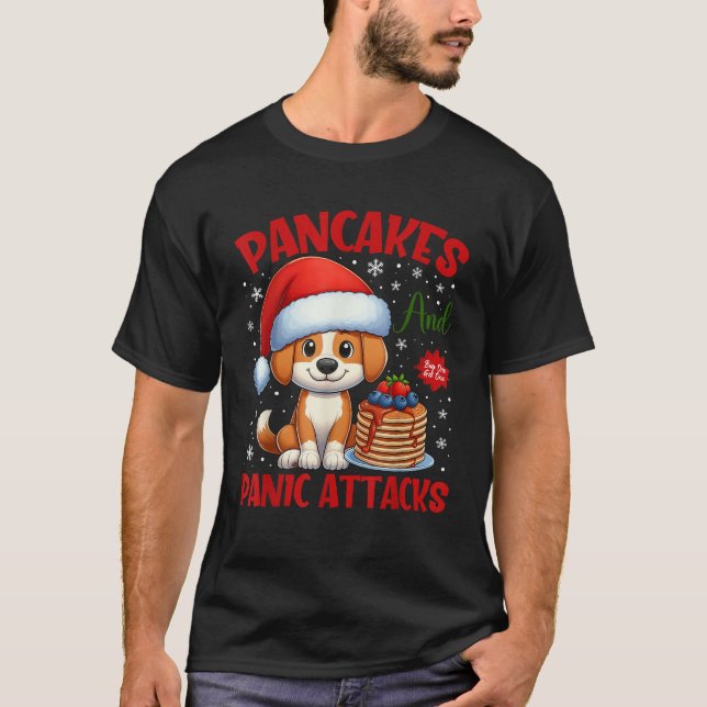 Camiseta Panquecas E Ataques De Pânico Cachorro Engraçado P (Frente)