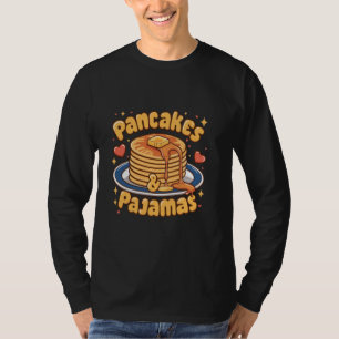 Camiseta Panquecas E Pijamas - Comida Adorável Do Café Da M