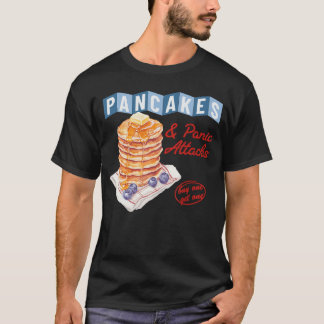 Camiseta Panquecas Retrô E Ataques De Pânico Café Da Manhã 