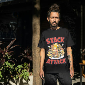 Camiseta Panquecas Stack Attack Café Retrô Café da Manhã