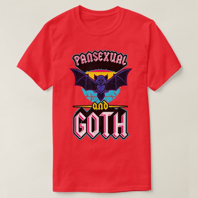 Camiseta Panseual And Goth Gothic Emo Bat Pride LGBTQ Hallo (Frente do Design)