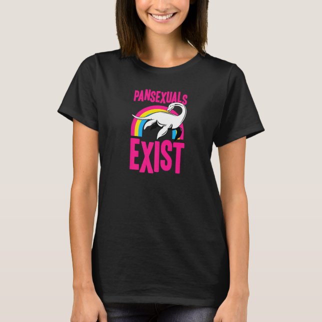 Camiseta Pansexuais Existem Loch Ness Monster Nessie Pan Pr (Frente)