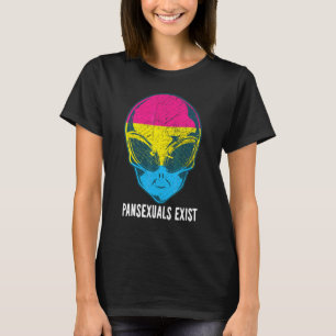 Camiseta Pansexuais Existem Orgulho Pan Alien Arco-íris Lgb