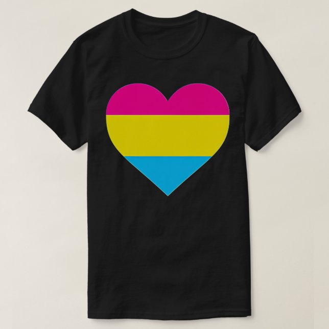 Camiseta Pansexual Flag  LGB Love Heart Pocket Print  (Frente do Design)