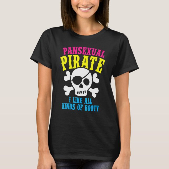 Camiseta Pansexual Pirate Booty Rainbow Ally LGBTQ Pride Co (Frente)